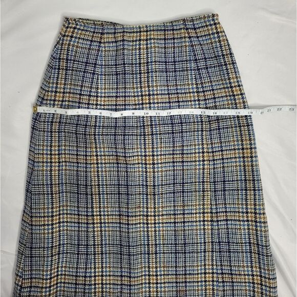 VINTAGE 70s skirt Pendleton plaid dark academia wool pencil S - Picture 9 of 10